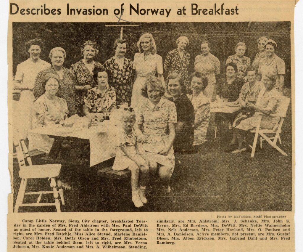 Describes Invasion of Norway at Breakfast, Sioux City, Iowa, 1943 July 28